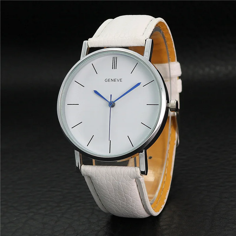 Women's Watches Simple Large Dial White Leather Watchband Minimalist Quartz Watch for Women Dropshipping Ladies Dress Wristwatch |