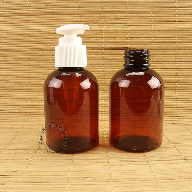 20 шт./лот оптовая продажа 120 мл пластиковая бутылка для лосьона пустая Янтарная