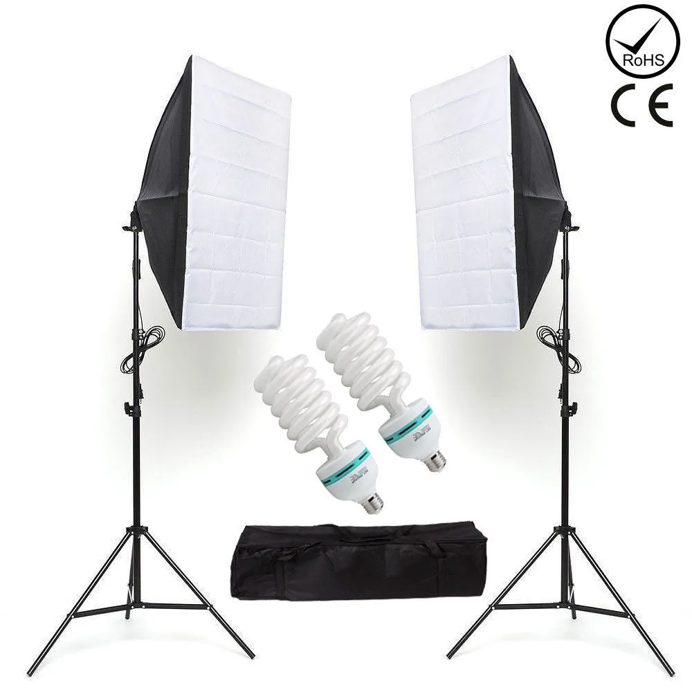 Комплект для студийной фотосъемки ZUOCHEN 2x135 Вт 20x28 дюймов/50x70 см софтбокс набор