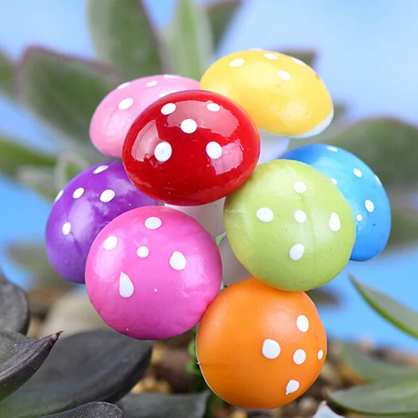 10 шт. мини милые грибы для горшков растений Сказочный садовый кукольный домик