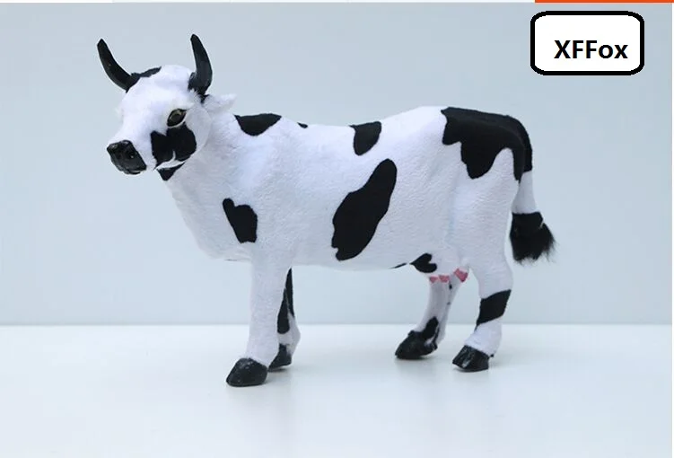 

cute real life cow model plastic&furs simulation kneeling cow doll gift about 27x17cm xf1902