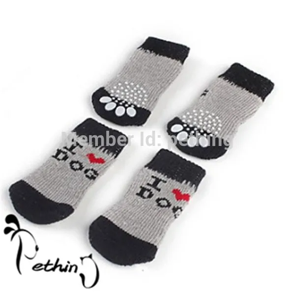 4 шт./компл. лидер продаж теплые носки для маленьких собак хлопковые нескользящие