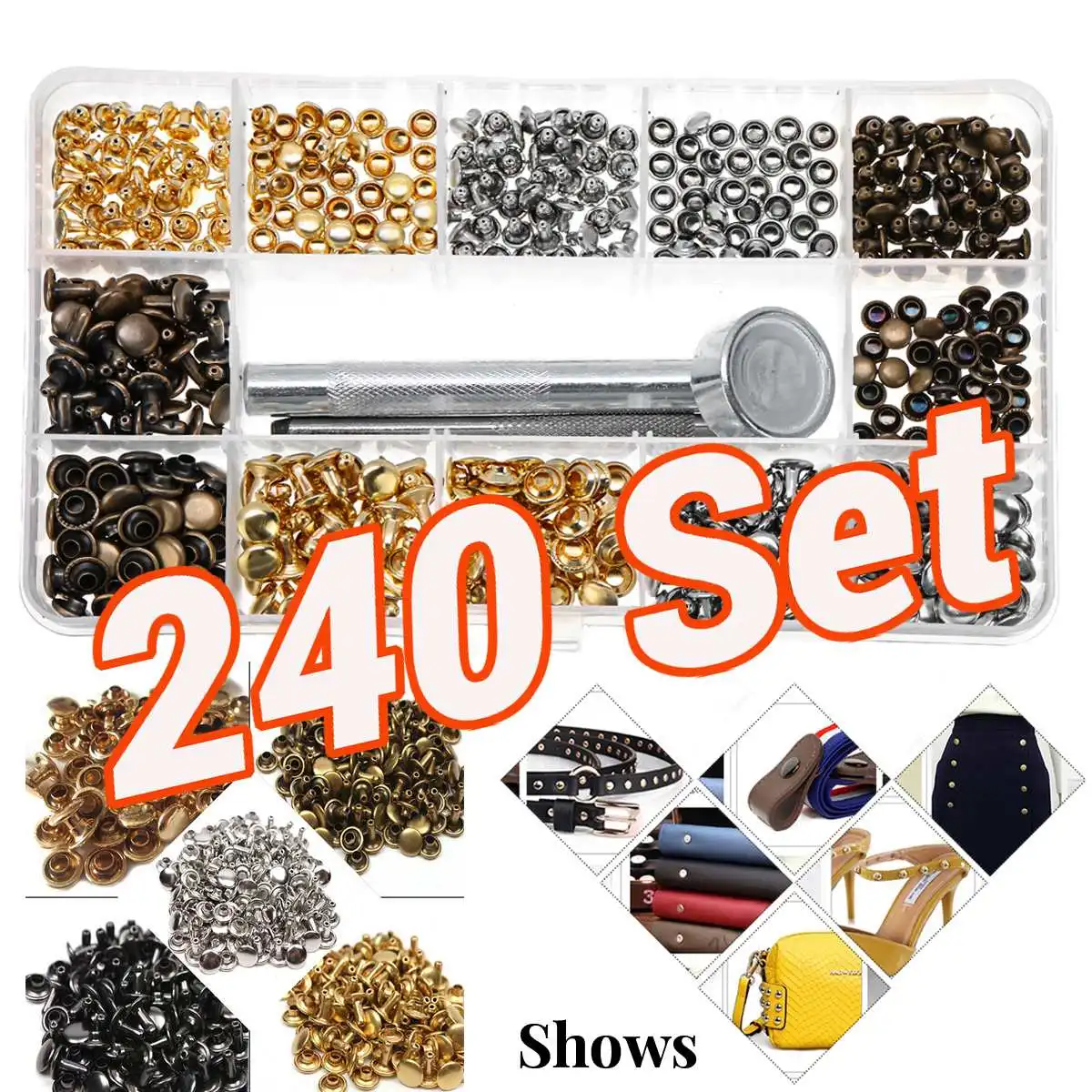 240 Set 40-360 шт DIY металлические пресс плоскогубцы пластиковые кнопки Набор Профессиональный крепеж оснастки плоскогубцы Швейные аксессуары для T5 Кам кнопка - Цвет: 240 Set