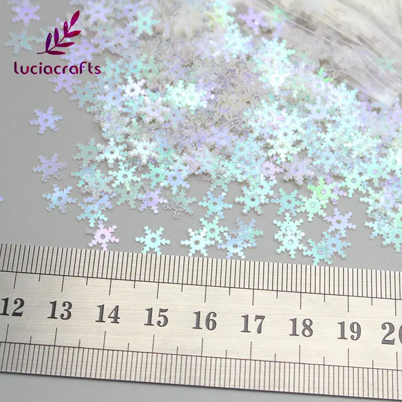 Lucia crafts 20 г/лот 8 мм прозрачный AB/белый Снежинка ПВХ блестки украшения для рождественской вечеринки DIY аксессуары ручной работы D0106