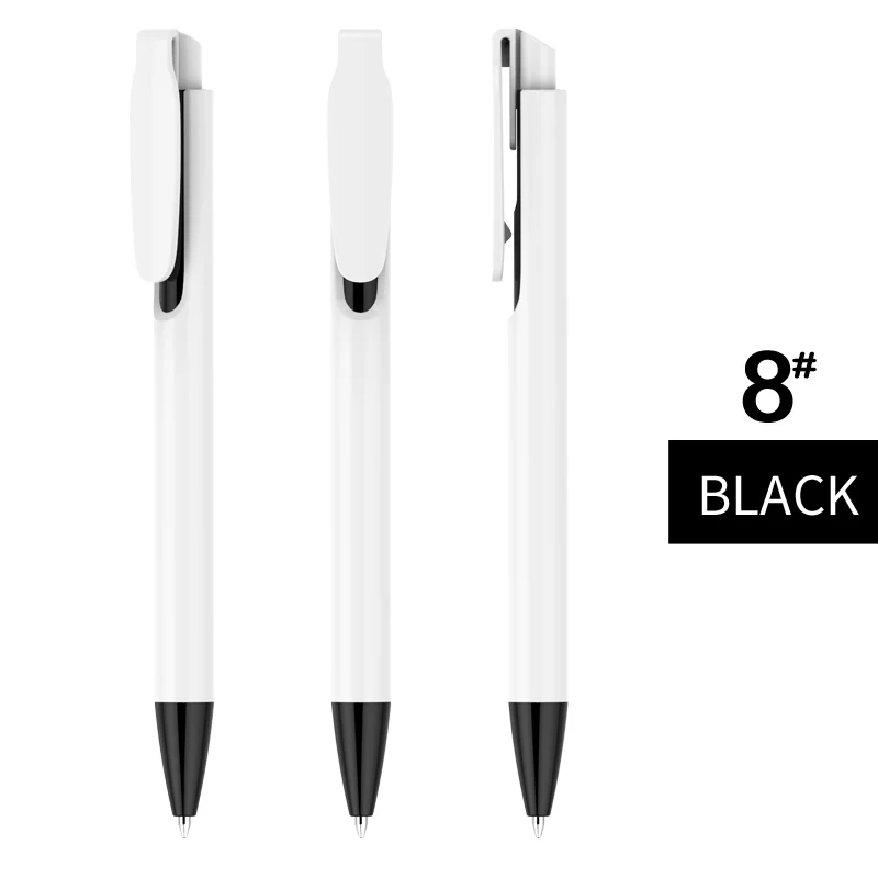 Black(white) 500 шт/партия Пластиковые Рекламные шариковые ручки для письма индивидуальный логотип Подарочный шариковая ручка - Цвет: Black(white)