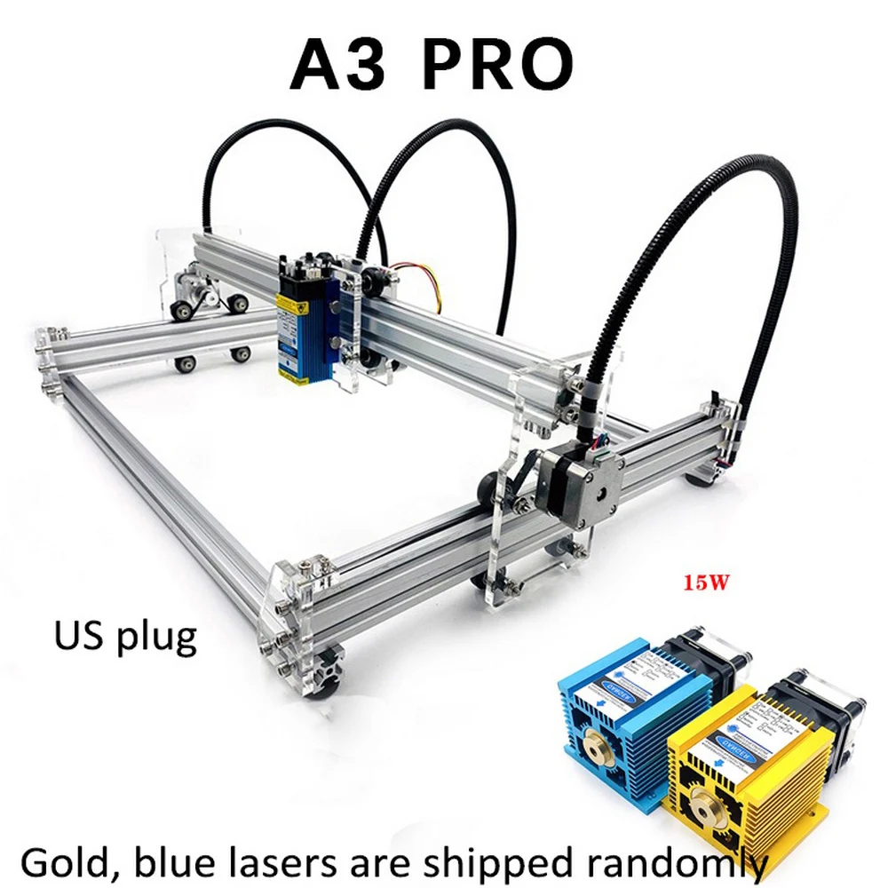 A3 Pro мини станок для лазерной резки 2,5 МВт/5500wm/3500wm/5500 МВт/7 Вт/15 Вт лазерная головка DIY Лазерный станок лазерный гравер 15 Вт для резки древесины