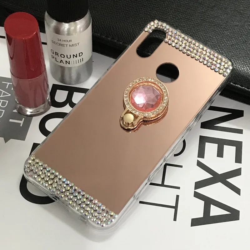 Зеркальный чехол с кольцом для телефона Huawei P10 P9 plus P20 mate 10 20 lite P smart 2019 Y6 Y5 Y7 Prime Y9 2018