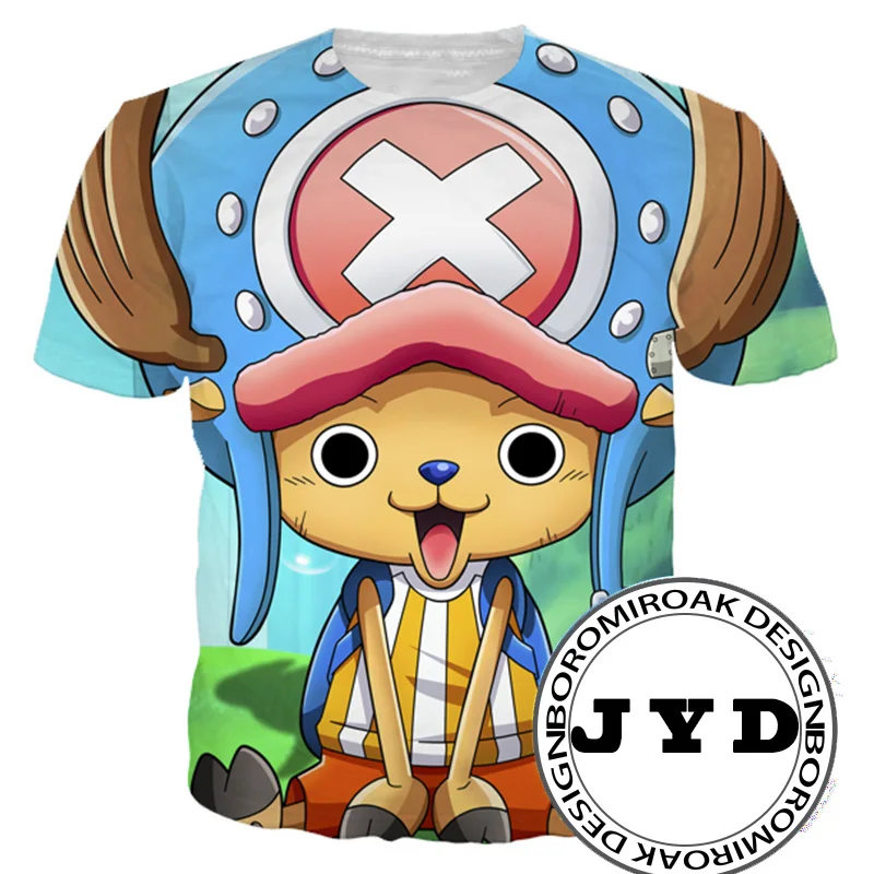 Футболка мужская с 3D-принтом Луффи цельный топ коротким рукавом принтом черепа