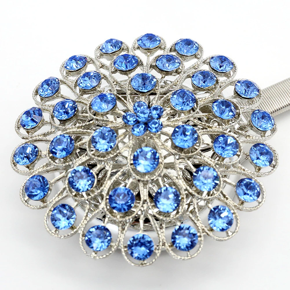 Window Curtain Ring Clip Peacock Style Luxury Decoration Accessory Crystal Magnetic Curtain Tiebacks Tie Backs Holdbacks Buckle