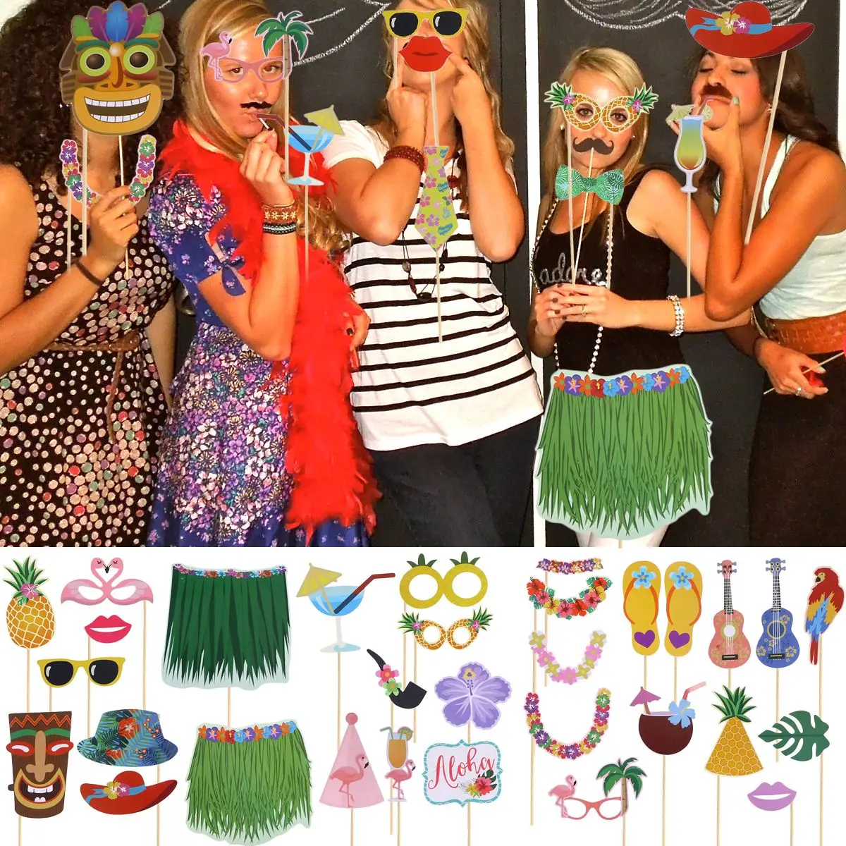 36 шт. Гавайская тематика реквизит для фотосессии Забавный на день рождения будка