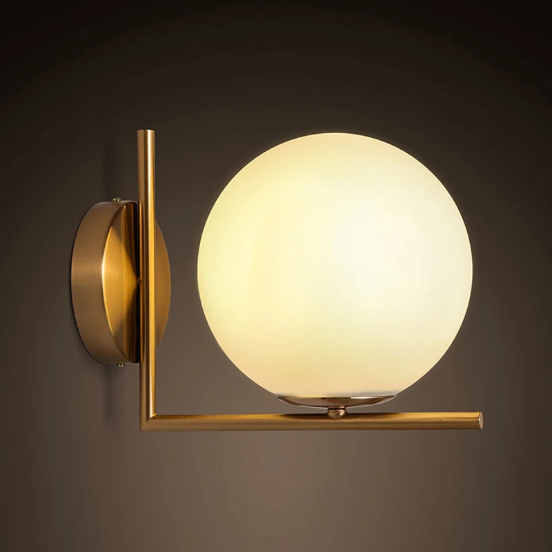 

modern led wall lamps Industrial Vintage Loft Style Creative Personality Glass Bedside Wall Light lamparas de pared bar Cafe