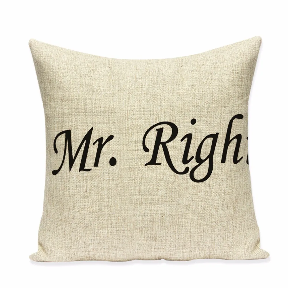 Чехол для подушки Mr right с буквенным принтом чехол сиденья автомобиля бородой