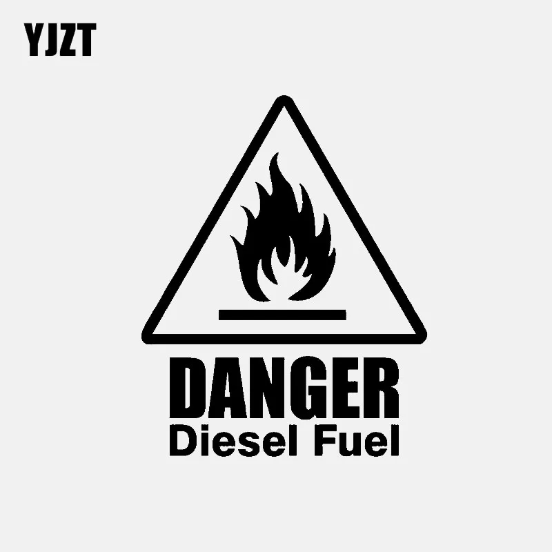 

YJZT 11,8 см * 15 см Виниловая наклейка автомобильная наклейка опасность дизельное топливо черный/серебристый цвет