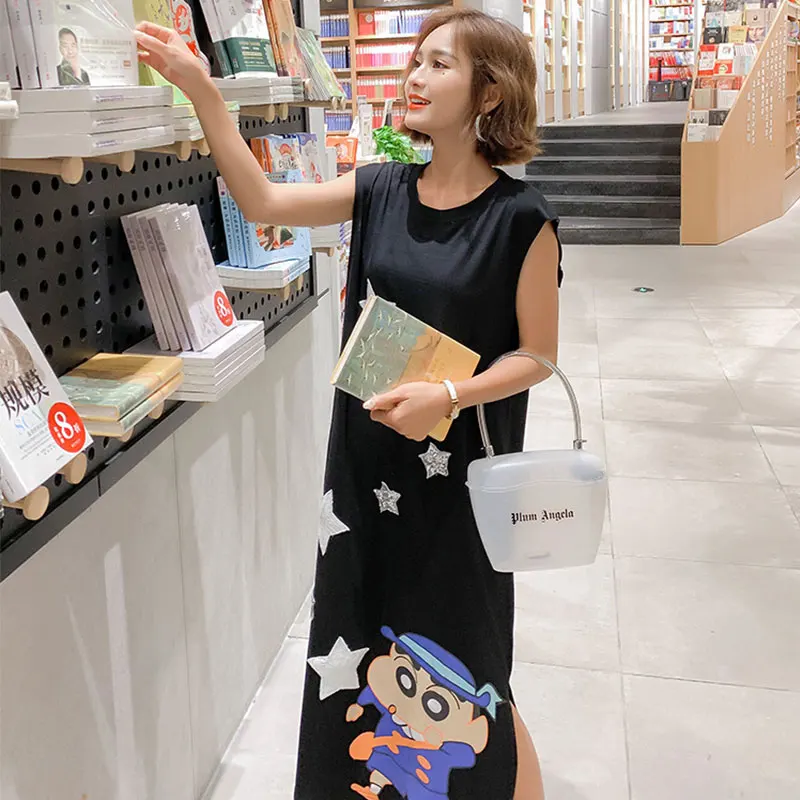 2019 Summer sleeveless long dresses fashion women hollow out sequined patchwork | Женские платья