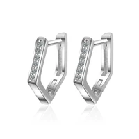 simple zircon geometric earrings for women boucle doreille 925 sterling silver earrings oorbellen pendientes gift