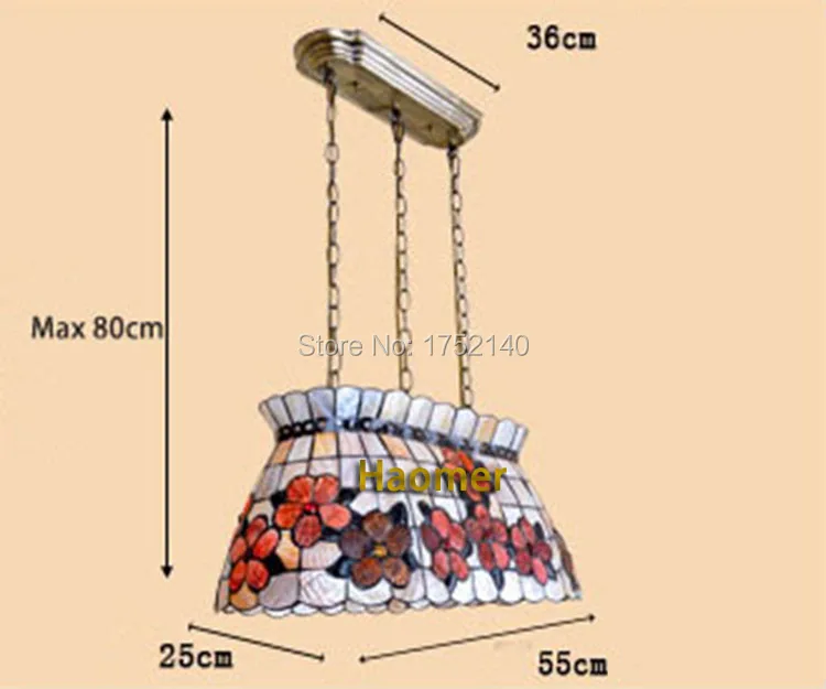 Newly Mediterranean lamp shell pendant lights peony pattern art decoration dinning room restaurant droplights E27 | Лампы и освещение