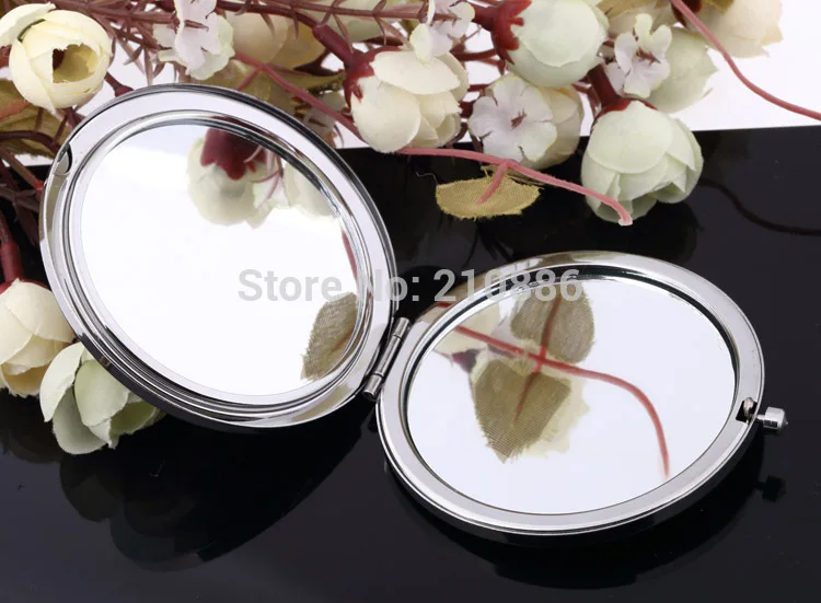 Engrave words free wedding party bridesmaid promotional gifts bling heart couple swan mini beauty makeup compact pocket mirror | Дом и сад