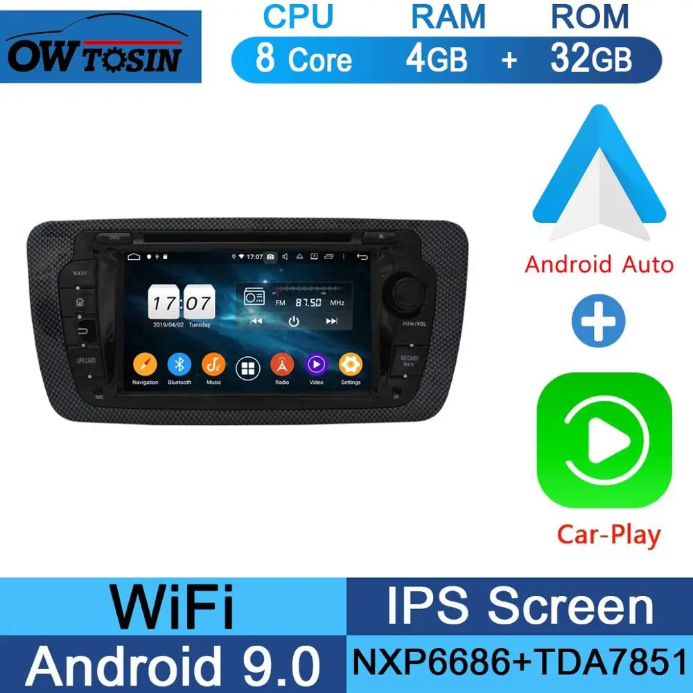 32G CarPlay Android " ips 8 Core 4G+ 64G Android 9,0 автомобильный dvd-плеер для Seat Ibiza 2009 2010 2011 2012 2013 gps навигация радио DSP попугай BT - Цвет: 32G CarPlay Android