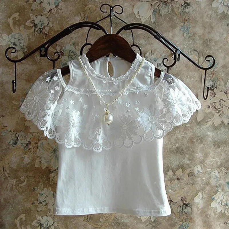 Летний комплект из 2 предметов кружевные топы шорты штаны Одежда для маленьких