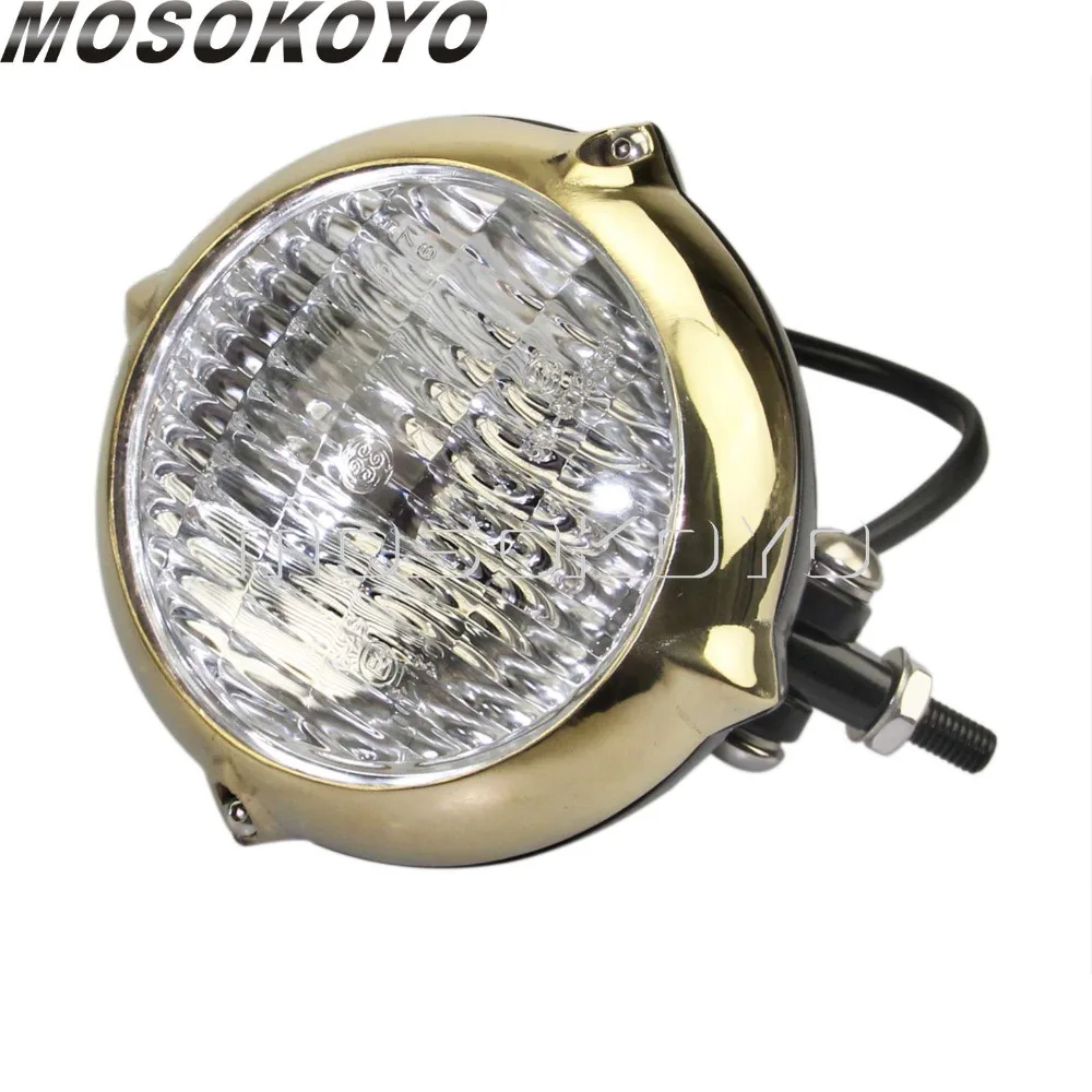 Старый Школьный латунный мотоцикл 4 5 &quotВинтажная фара Bates Emark E4 H4 Дальний и