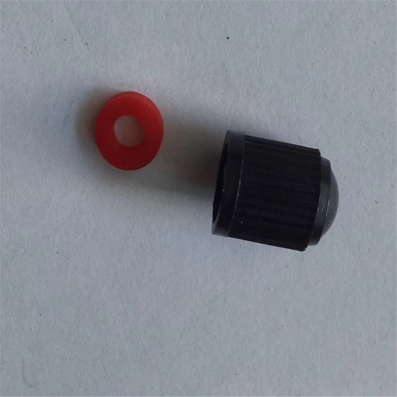 10pcs/lot Car Tire Valve Stems Caps Dome Shape Dust Valve Black Bike Tyre Plastic Cap with Rubber Seal Ring Car Accessories