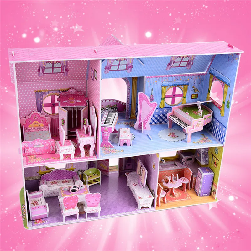 3D забавные модели наборы сделай сам пазлы для дома принцессы развивающая игрушка