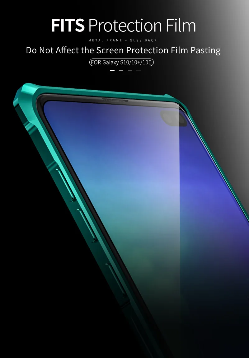 Роскошный металлический бампер, чехол для samsung Galaxy S10 Plus S10E чехол, стеклянная задняя крышка для samsung S10 Plus чехол s Armor S10Plus E