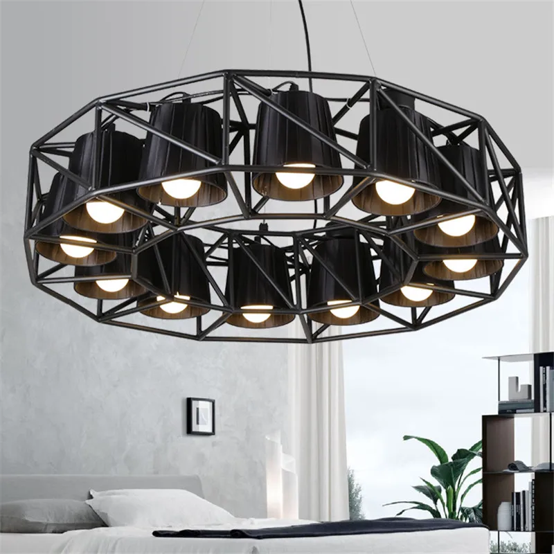 구매 북유럽 미국 거실 Led 펜 던 트 조명 현대 레트로 단 철 레스토랑 바 라이트 빌라 클럽 펜 던 트 램프