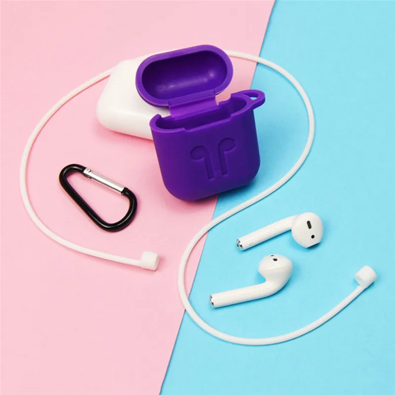 Силиконовый чехол с защитой от потери, аксессуары для airpods, чехлы для наушников