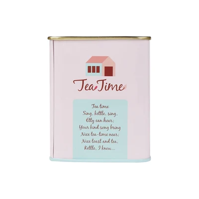 Tea Time Металлическая коробка для хранения, квадратная Рождественская коробка для хранения, цветная коробка для чая, конфет, жестяные банки - Цвет: Tea Time