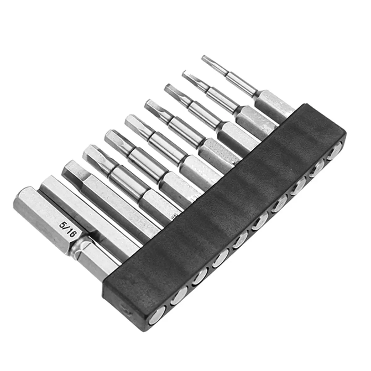 Drillpro 10 шт. SAE 5/64-5/16 дюймов Шестигранная головка отвертка бит 1/4 дюймов шестигранный хвостовик Магнитная отвертка бит Деревообрабатывающие инструменты
