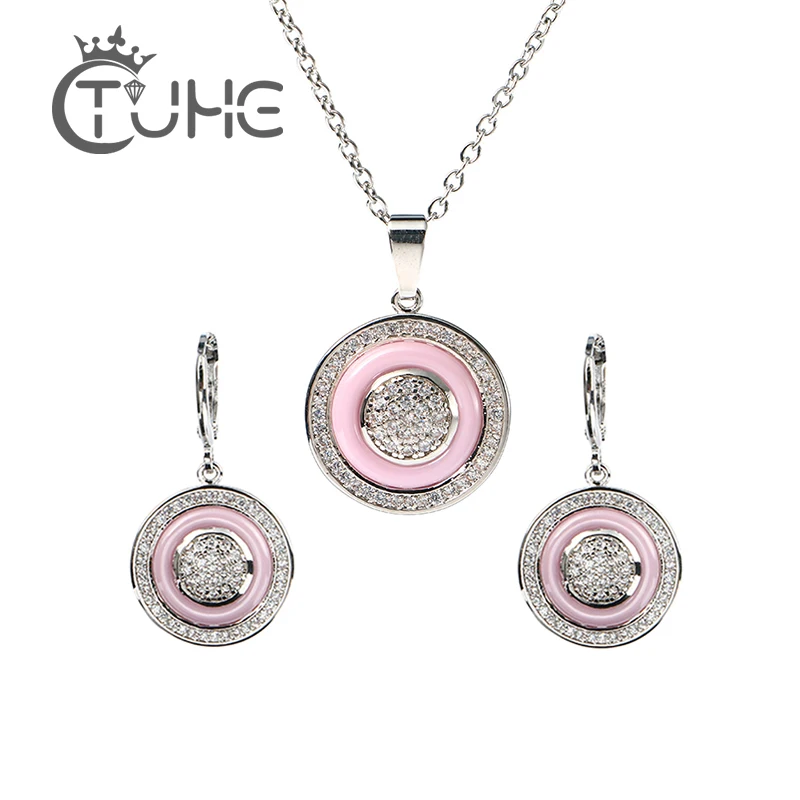 Черный синий розовый стразы набор украшений для женщин винтажный белый CZ камень