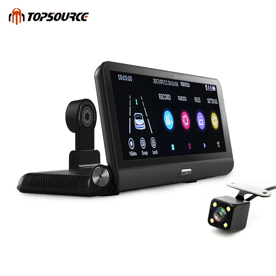 Topsource Видеорегистраторы для автомобилей Двойной объектив камера регистратор HD 8