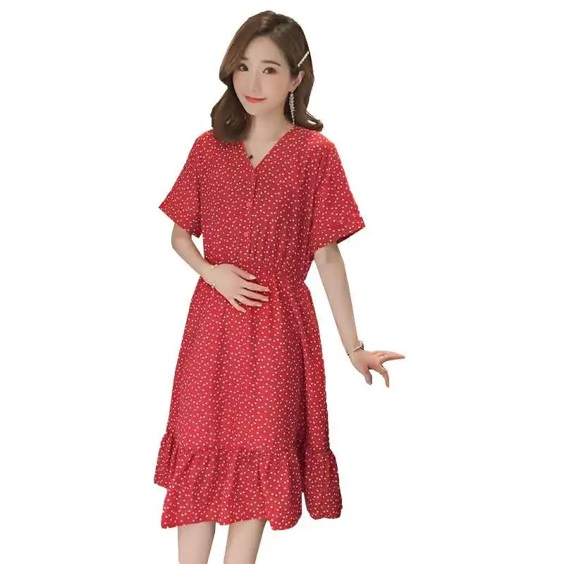Платье для кормящих мам с v образным вырезом и тонкой талией милая летняя