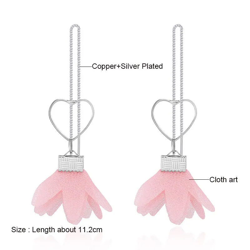 Женские длинные серьги Boucle D'oreille Femme с подвесками в виде цветка