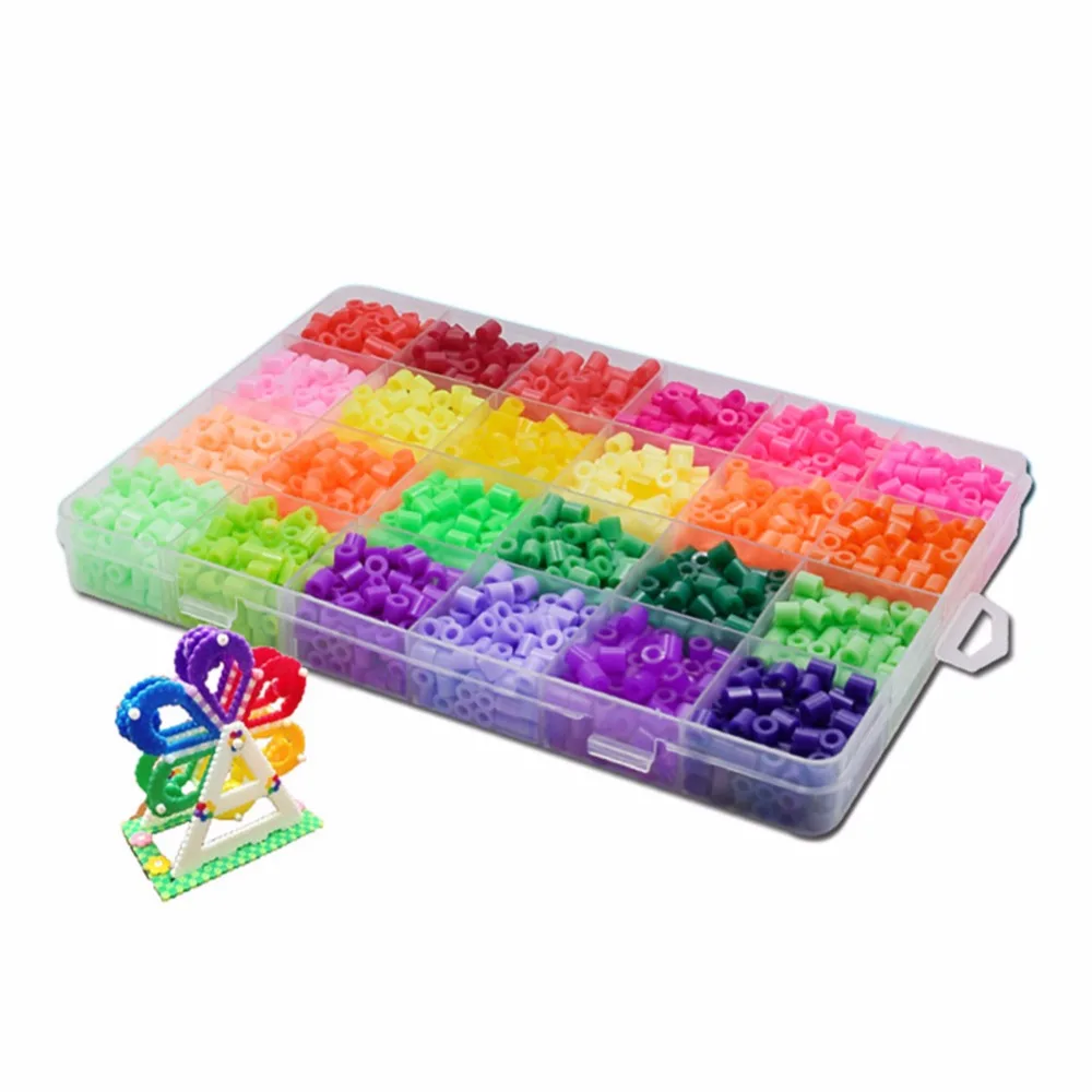24 цвета бусины Hama 5 мм Perler 2400 шт. для рукоделия сделай сам плавкий предохранитель