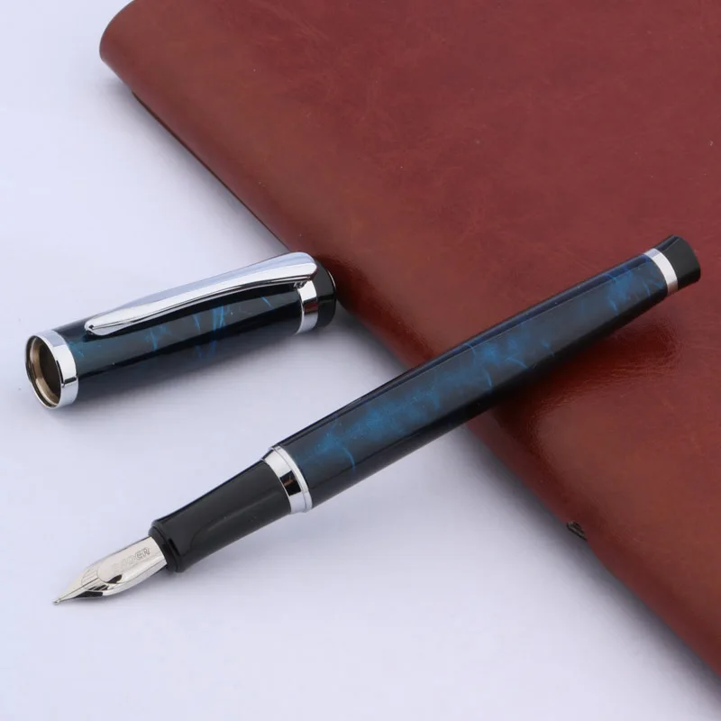 Металлическая ручка перьевая baoer 508 Magic Blue Silver Trim Medium M|fountain pen|nib fountain penbaoer |