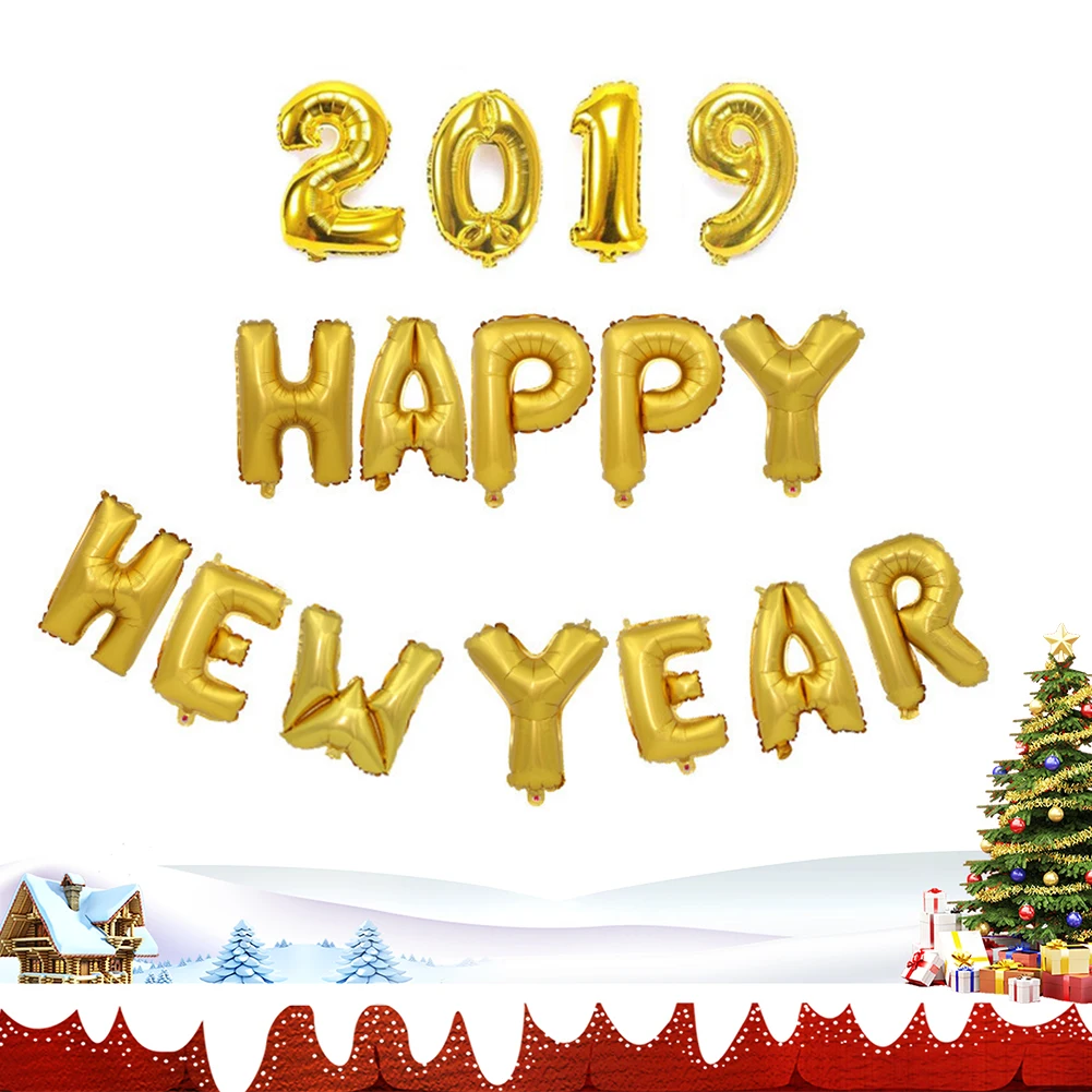 2019 Balloons Set Happy New Year Letter Aluminum Foil Anniversary Party Supplies Decorations Home Decor | Дом и сад