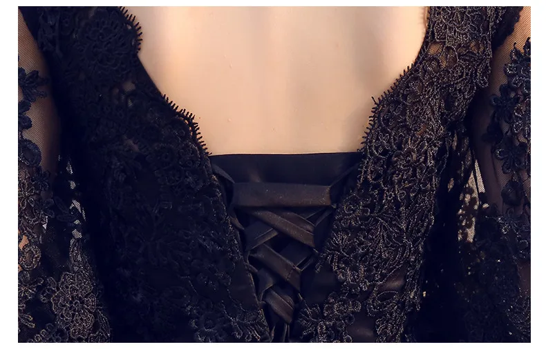 Robe De Soriee новые черные коктейльные платья длиной выше колена с кружевными бабочками и рукавом до локтя Элегантное коктейльное платье для вечеринки Vestidos De Novia