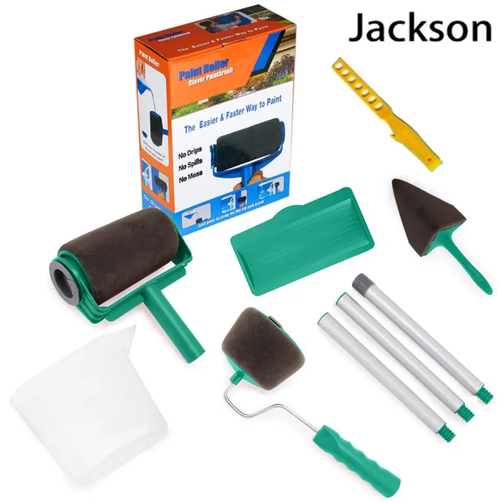 

9pcs Wall Decorate Painting Roller Brush Set Paint Runner Pro Brush Kit Multifunctional House Paint Rollers Runner Pro Tools Set