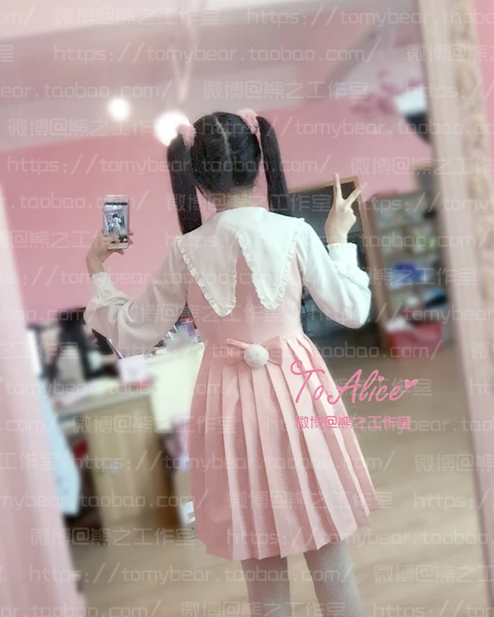 Японский костюм униформы JK матросский воротник с кроличьими ушками Топы + платье