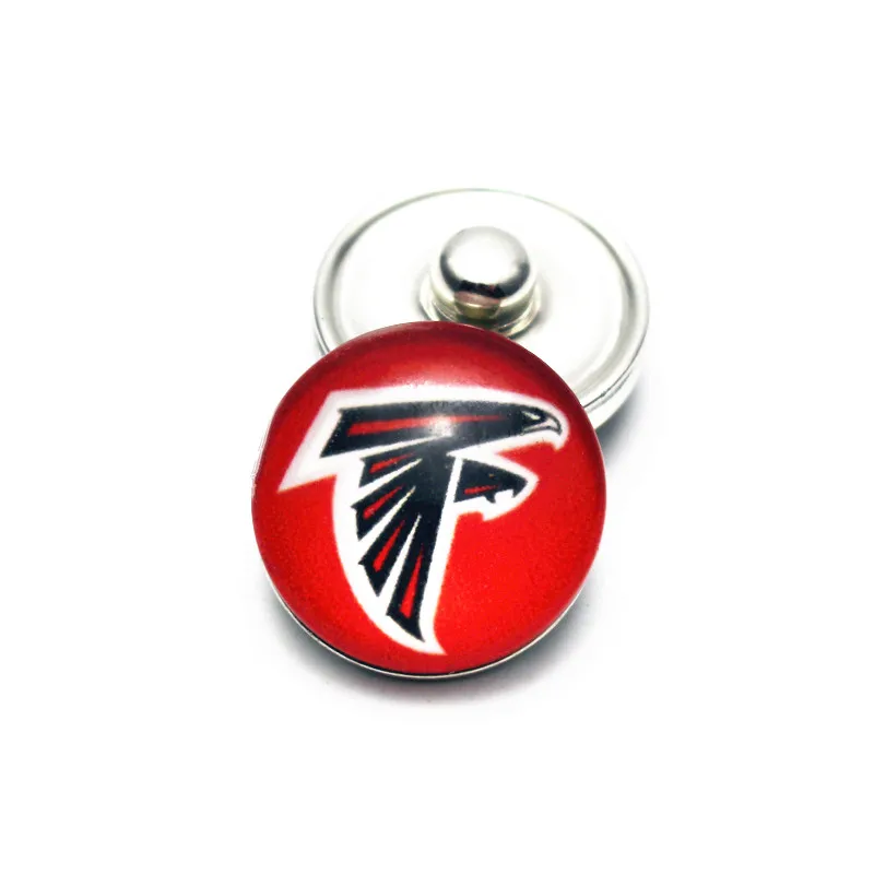 20 шт./лот 18 мм стеклянные пуговицы футбол Atlanta Falcons круглые оснастки Chams Fit DIY имбирный браслет с застежкой и браслеты ювелирные изделия
