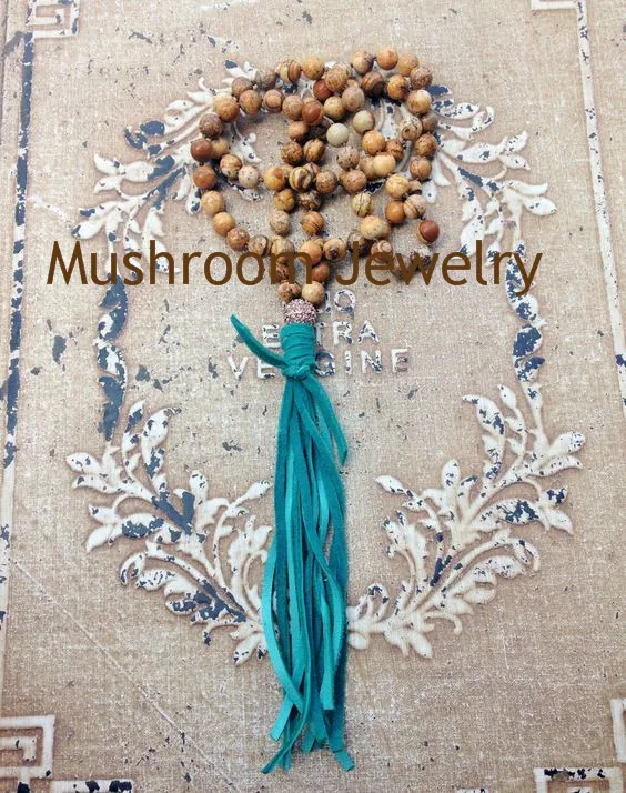 Rhinestone Metal Bead Knote Agate Baads Leather Necklace Women Boho | Украшения и аксессуары