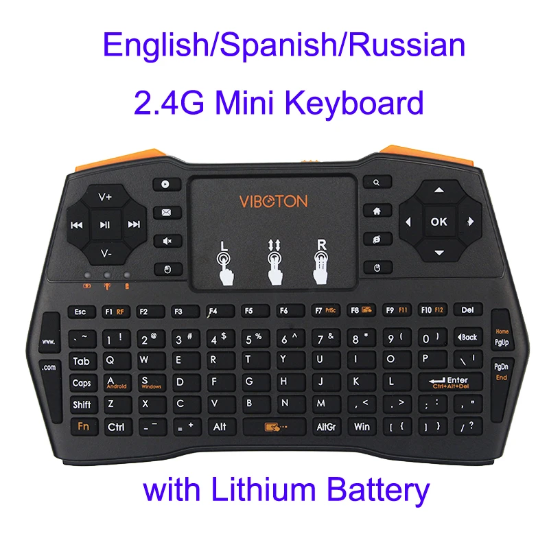 Портативный мини клавиатура 2 4G Беспроводной английский/испанский/русский