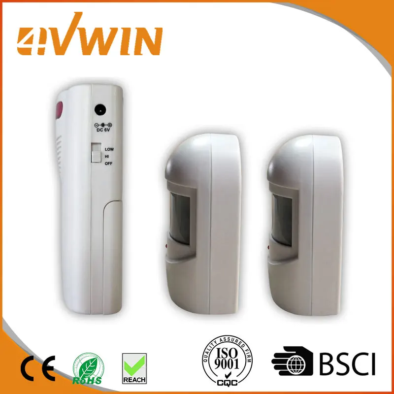 Wireless Detector Alarm Driveway Patrol Garage Infrared 1 Receiver and 2 PIR Motion Sensor Alert System Kit 4vwin-005 | Безопасность и