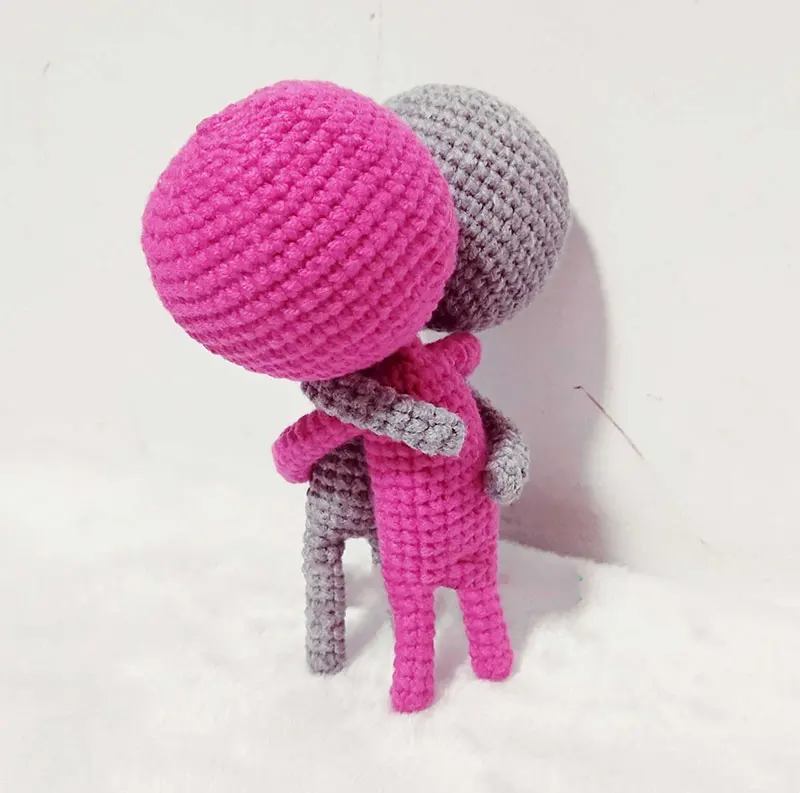 13 см 2 шт ручной вязки забавная пара кукла крючком Amigurumi милая кулон настольное