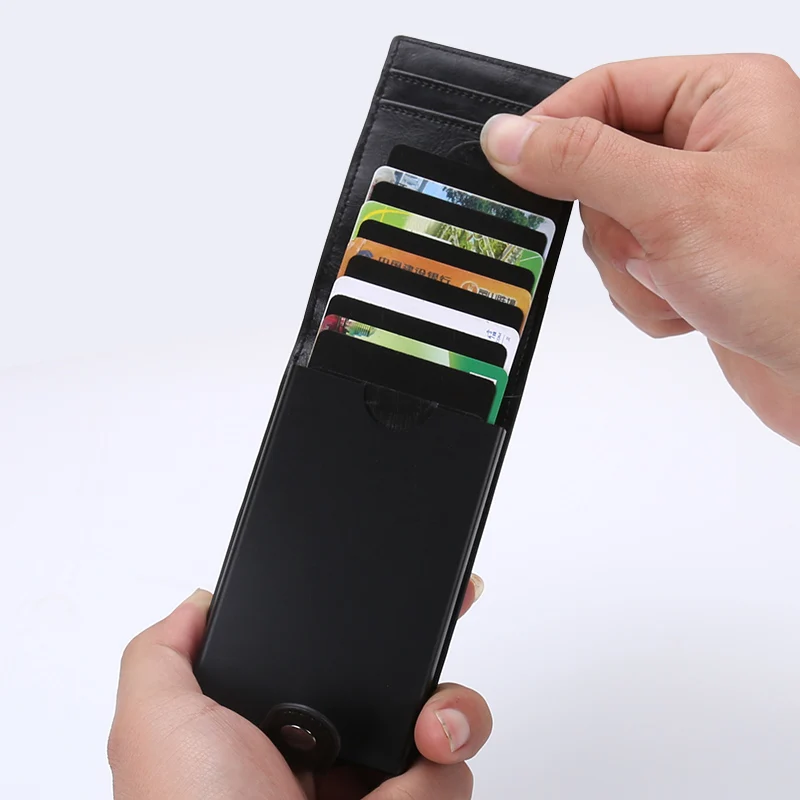 ПУ Клип RFID алюминиевый сплав кредитные карты бумажник противоугонные рисовать