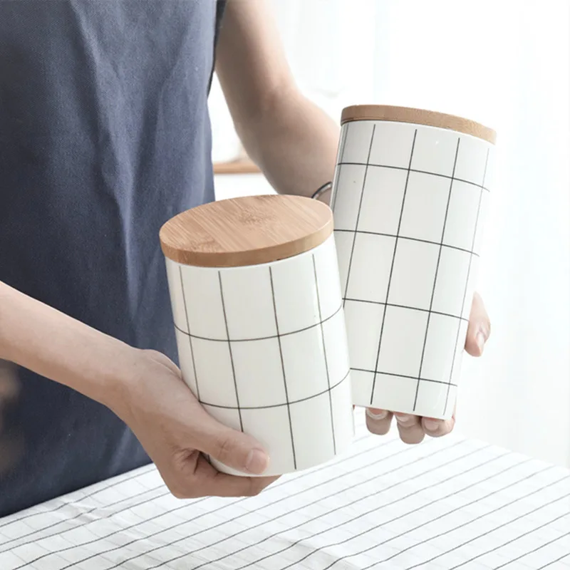 Простая чайная банка с решеткой белая керамическая коробка для хранения чая