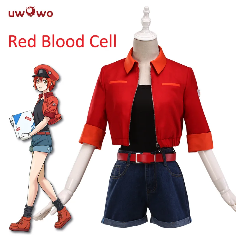 Костюм для косплея аниме UWOWO Cells At Work / Hataraku Saibou Женский костюм Красной кровяной