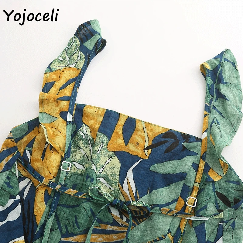 Yojoceli 2019 летнее платье с растительным принтом Женский Летний Пляжный сарафан bodcyon